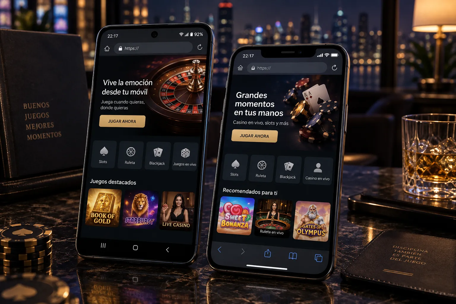 Dispositivos móviles con acceso estable a juegos de casino