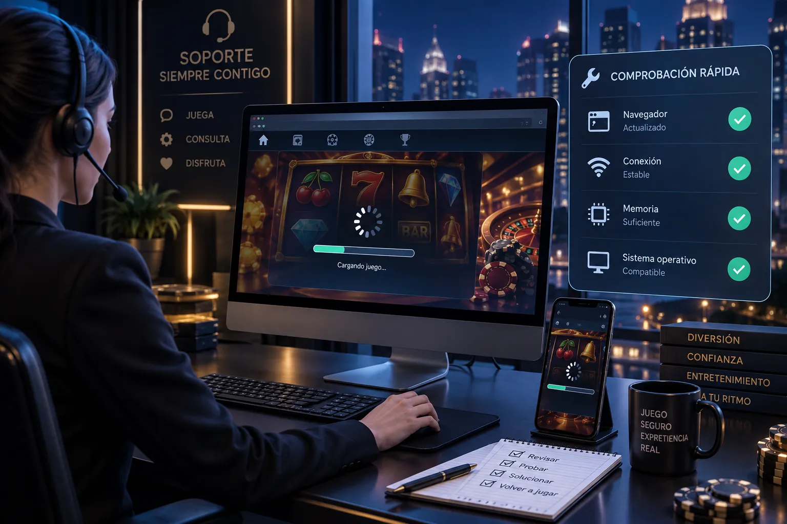 Lista de revisión para resolver problemas de compatibilidad en juegos de casino