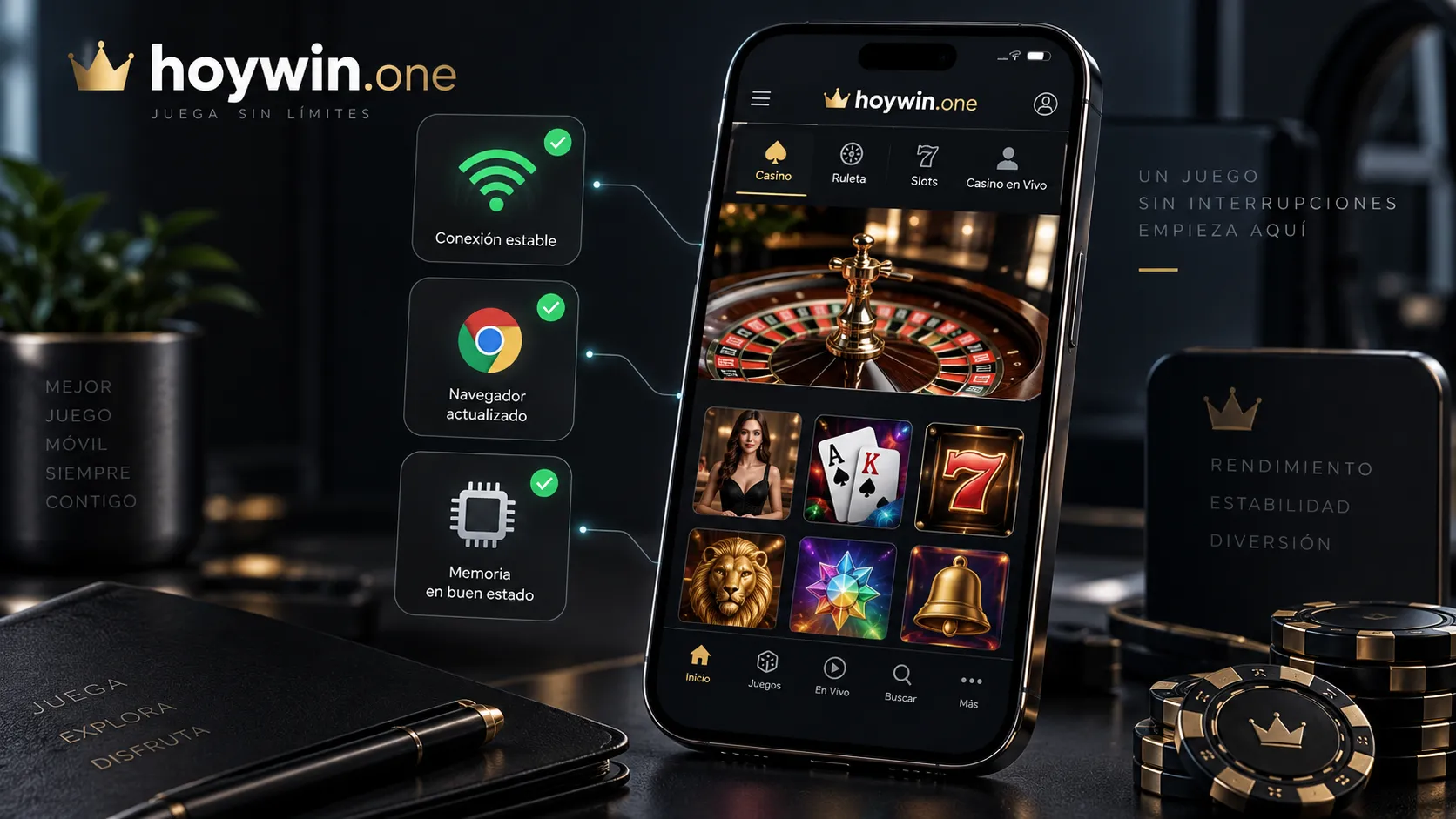 Revisión de conexión y rendimiento para jugar casino desde celular