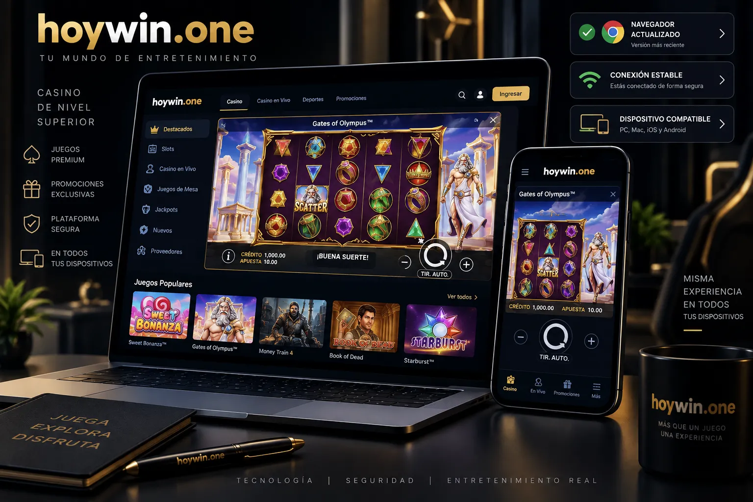 Revisión de un juego de casino en navegador y celular